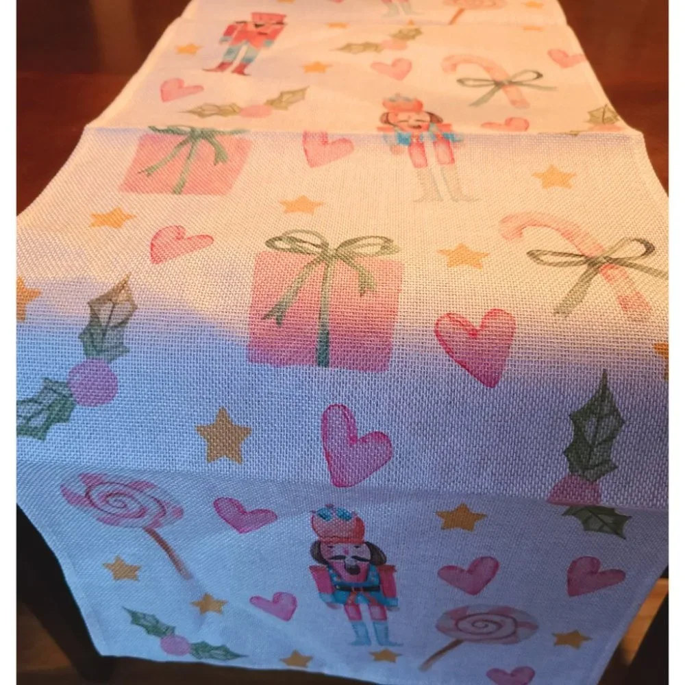 Nutcracker Table Runner Xmas Party Christmas Decor Holiday Decorative Cloth 72